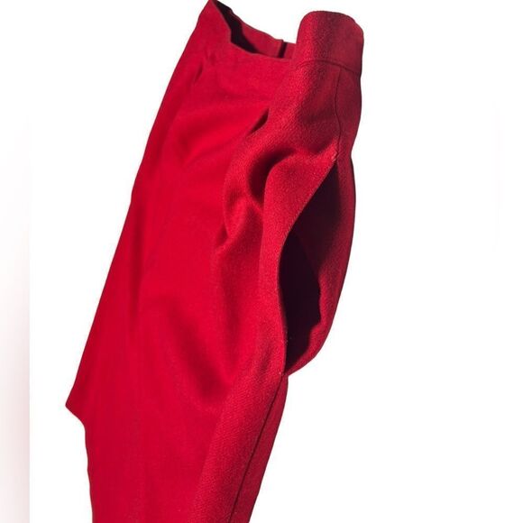 Le Suit Red Skirt Suit Set Matching Blazer Double Breasted Skirt with Pockets - Picture 7 of 16